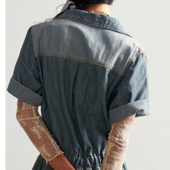 New Denim Jumpsuit Boiler Suit Large 10-12 - Picture 3 of 5